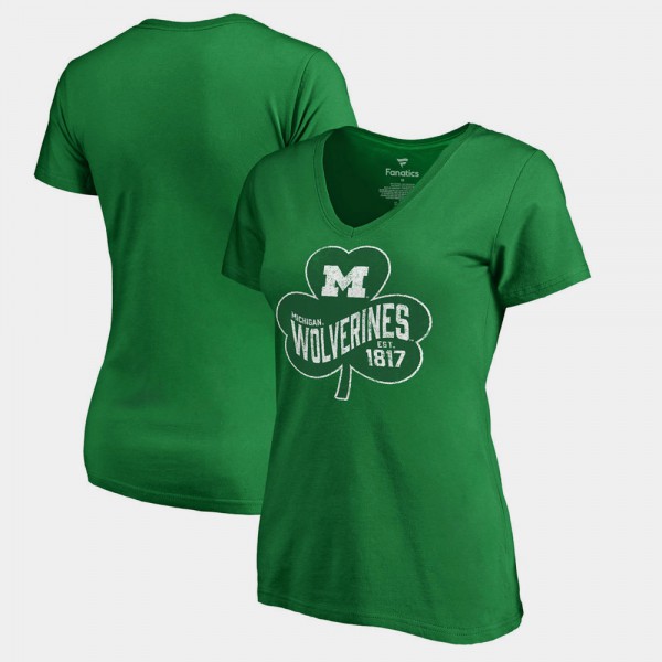 Michigan For Women's T-Shirt Kelly Green Paddy's Pride Fanatics St. Patrick's Day College