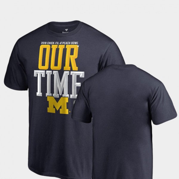 University of Michigan Kids T-Shirt Navy NCAA Counter 2018 Peach Bowl Bound